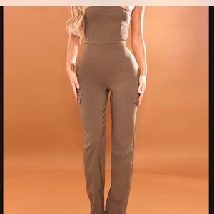 PrettyLittleThing Chic khaki green Jumpsuit